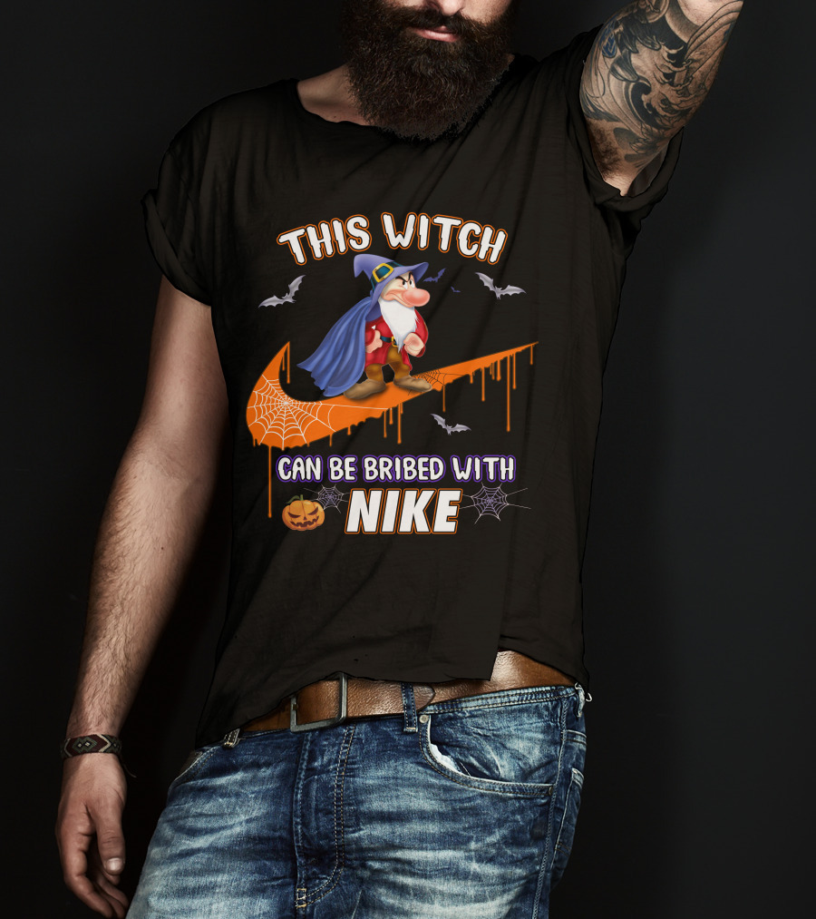 This Witch Can Be Bribed With Nike Wizard Pumpkin Bat Halloween T-Shirt