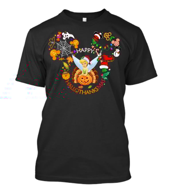 Happy Hallothanksmas Tinker Bell Holiday Mashup T-Shirt