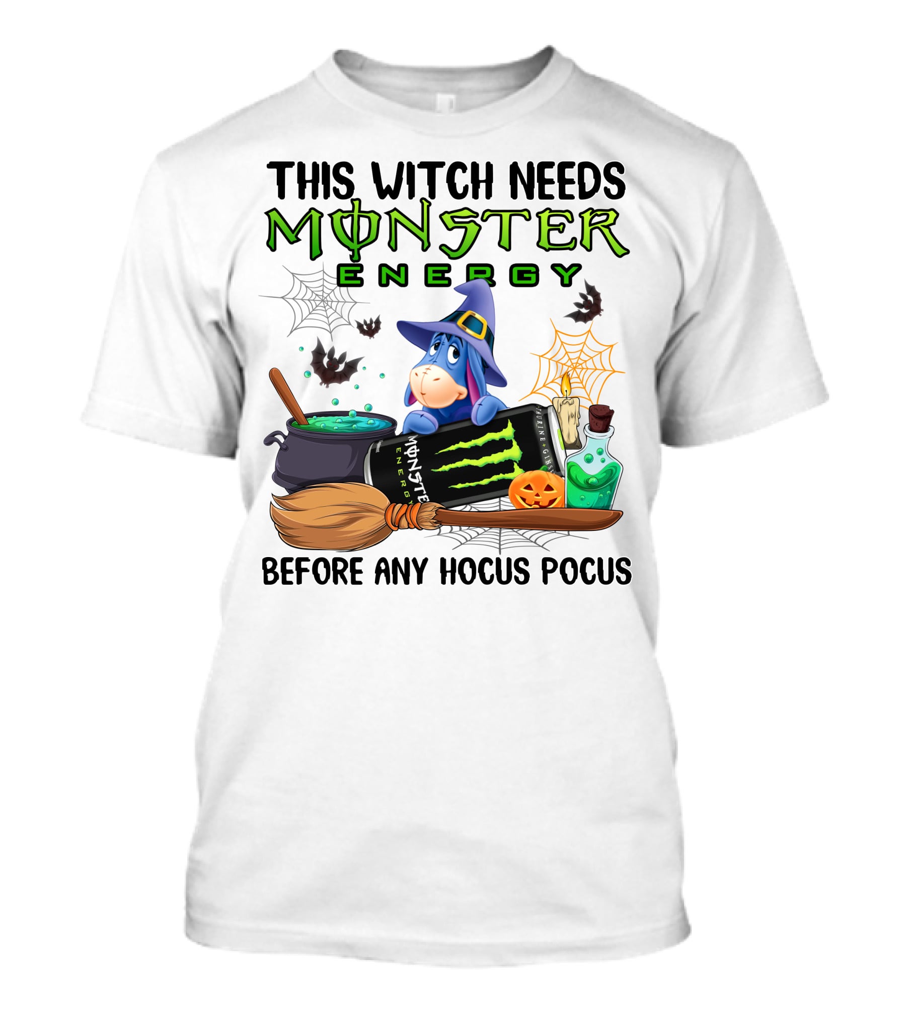 This Witch Needs Monster Energy Before Any Hocus Pocus Eeyore Halloween T-Shirt