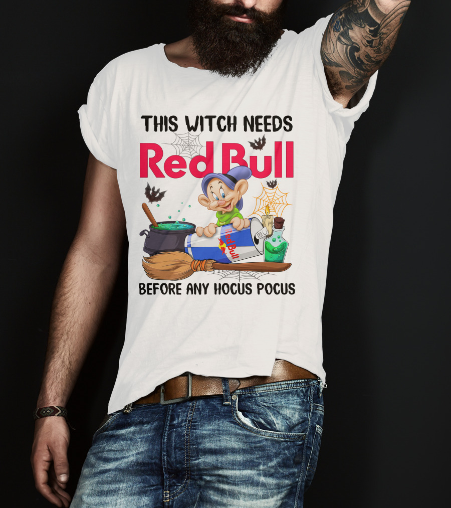This Witch Needs Red Bull Before Any Hocus Pocus Dopey T-Shirt