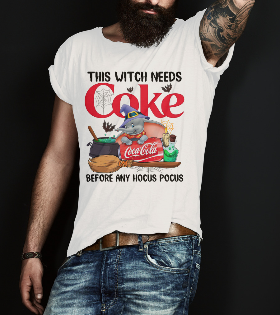 This Witch Needs Coke Before Any Hocus Pocus Coca-Cola Dumbo Halloween T-Shirt