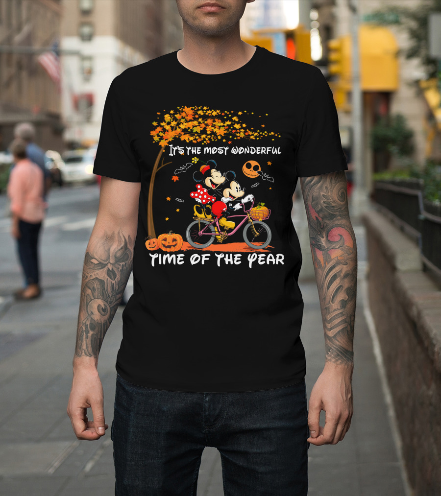 It's The Most Wonderful Time Of The Year Mickey And Minnie Halloween Cycling Adventure T-Shirt