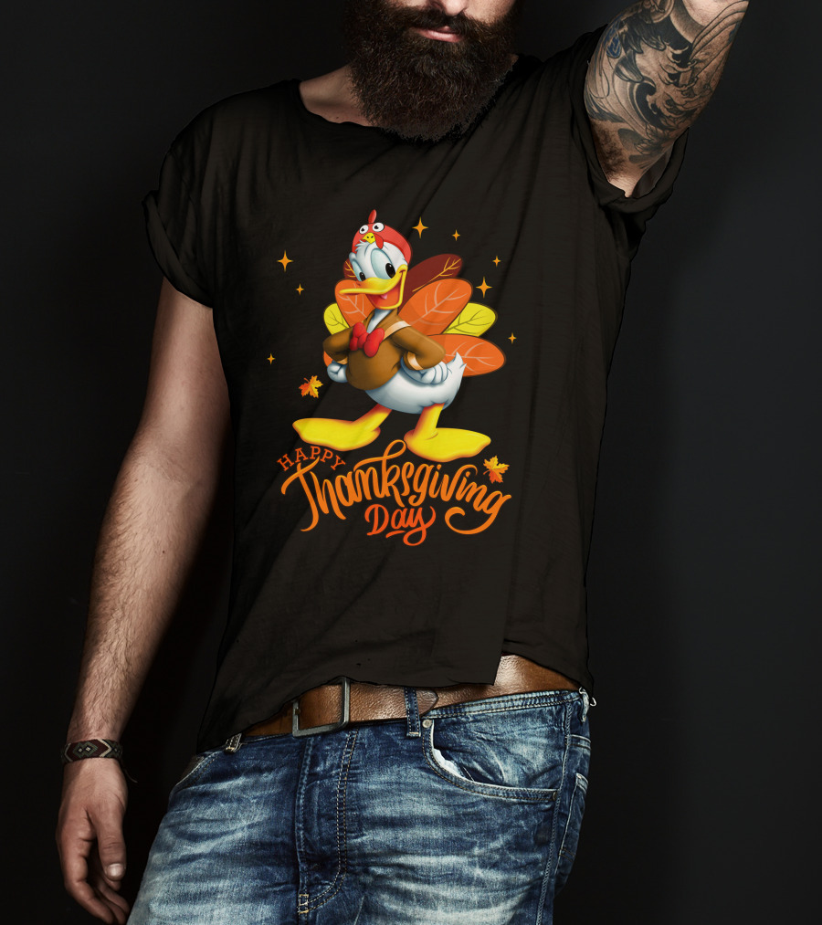 Happy Thanksgiving Day Donald Duck Turkey Costume T-Shirt
