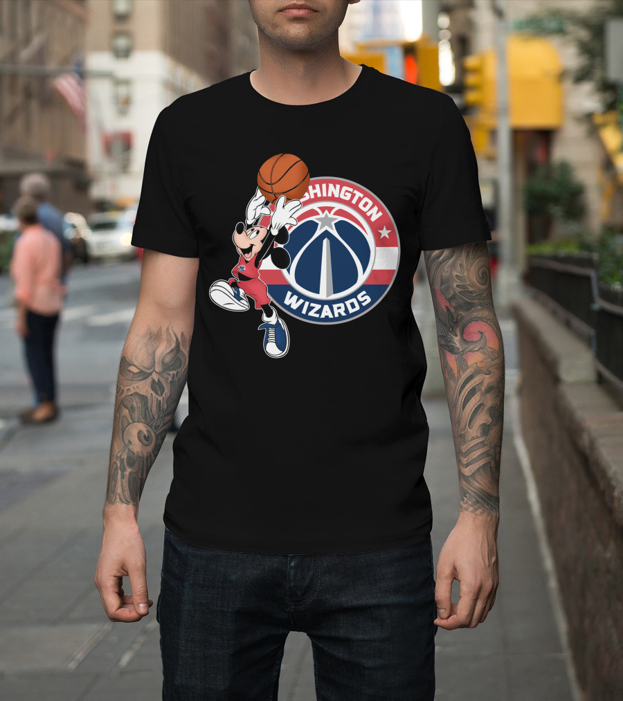 Washington Wizards Mickey Mouse Basketball T-Shirt