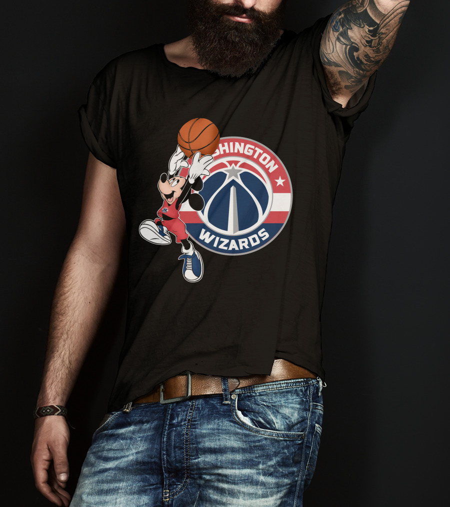 Washington Wizards Mickey Mouse Basketball T-Shirt