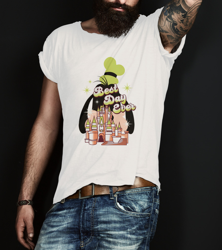 Best Day Ever Goofy Disney Castle T-Shirt