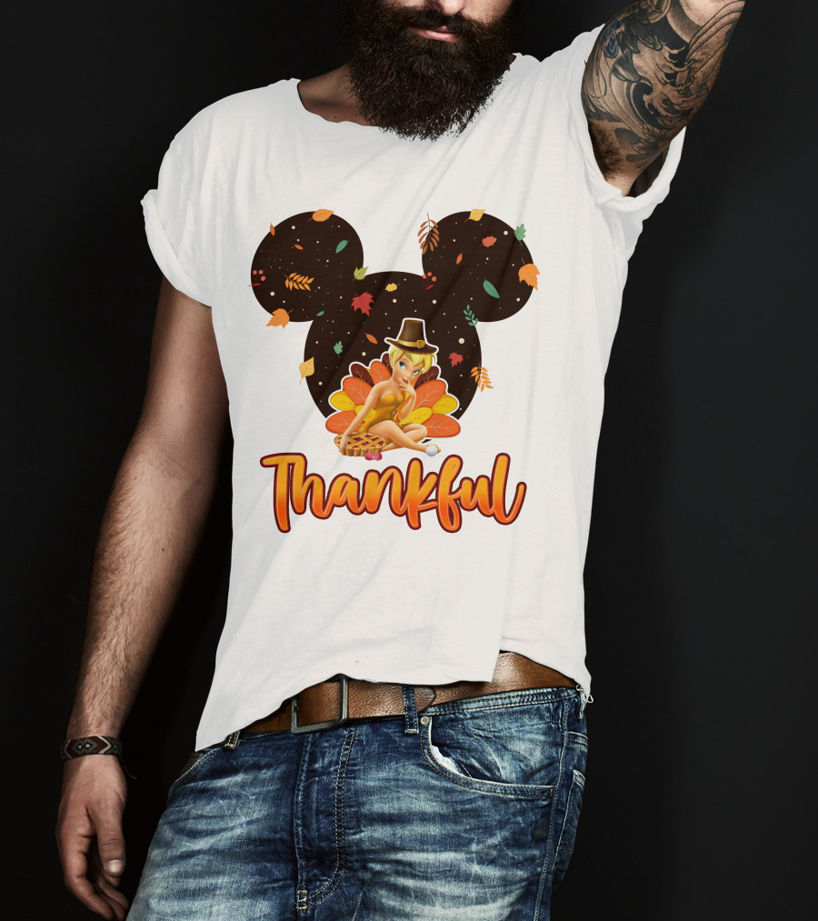Thankful Tinkerbell Thanksgiving Mickey Ears T-Shirt