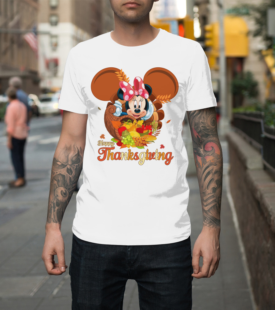 Minnie Mouse Happy Thanksgiving Cornucopia T-Shirt