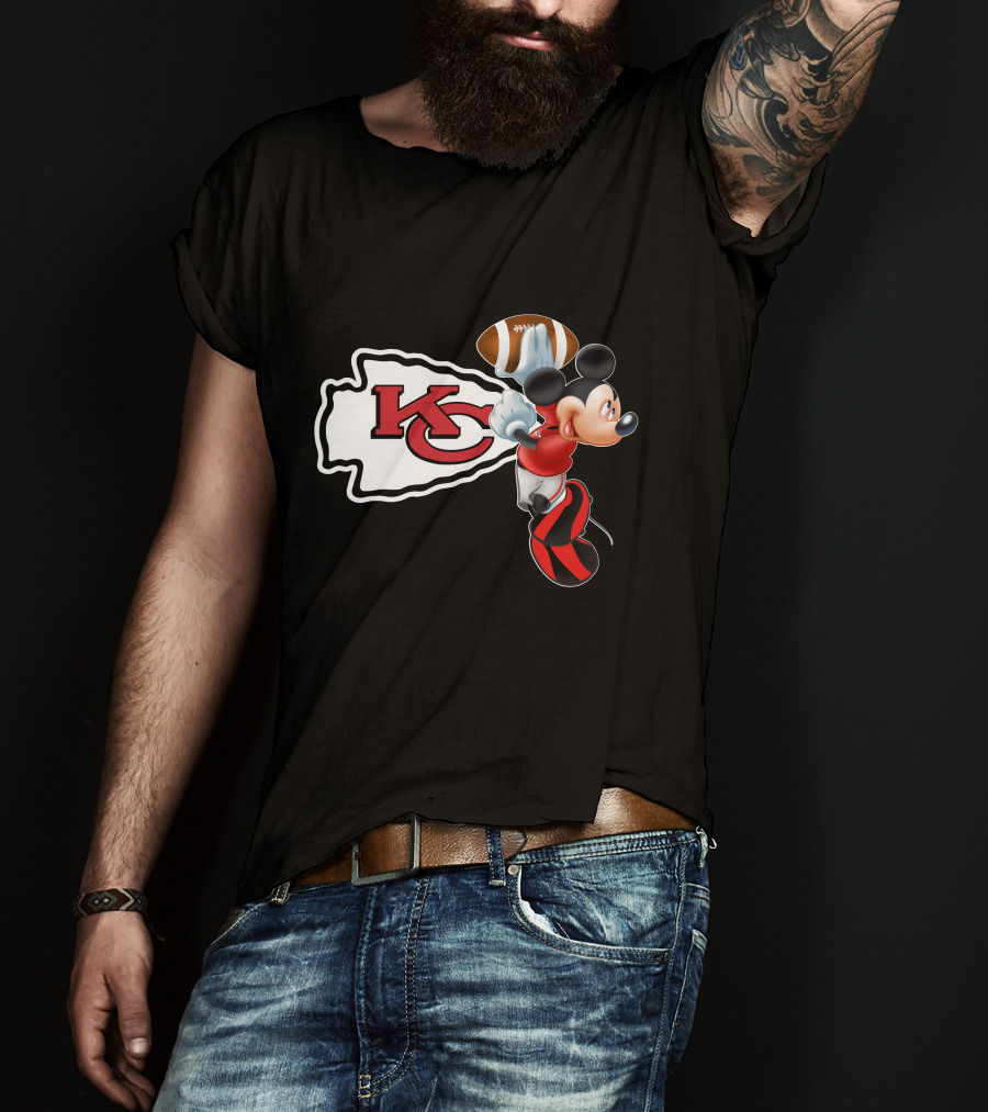 Mickey Kc Chiefs Football T-Shirt