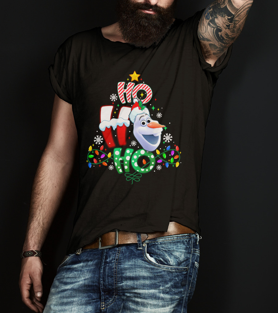 Ho Ho Ho Olaf Christmas Holiday Lights T-Shirt