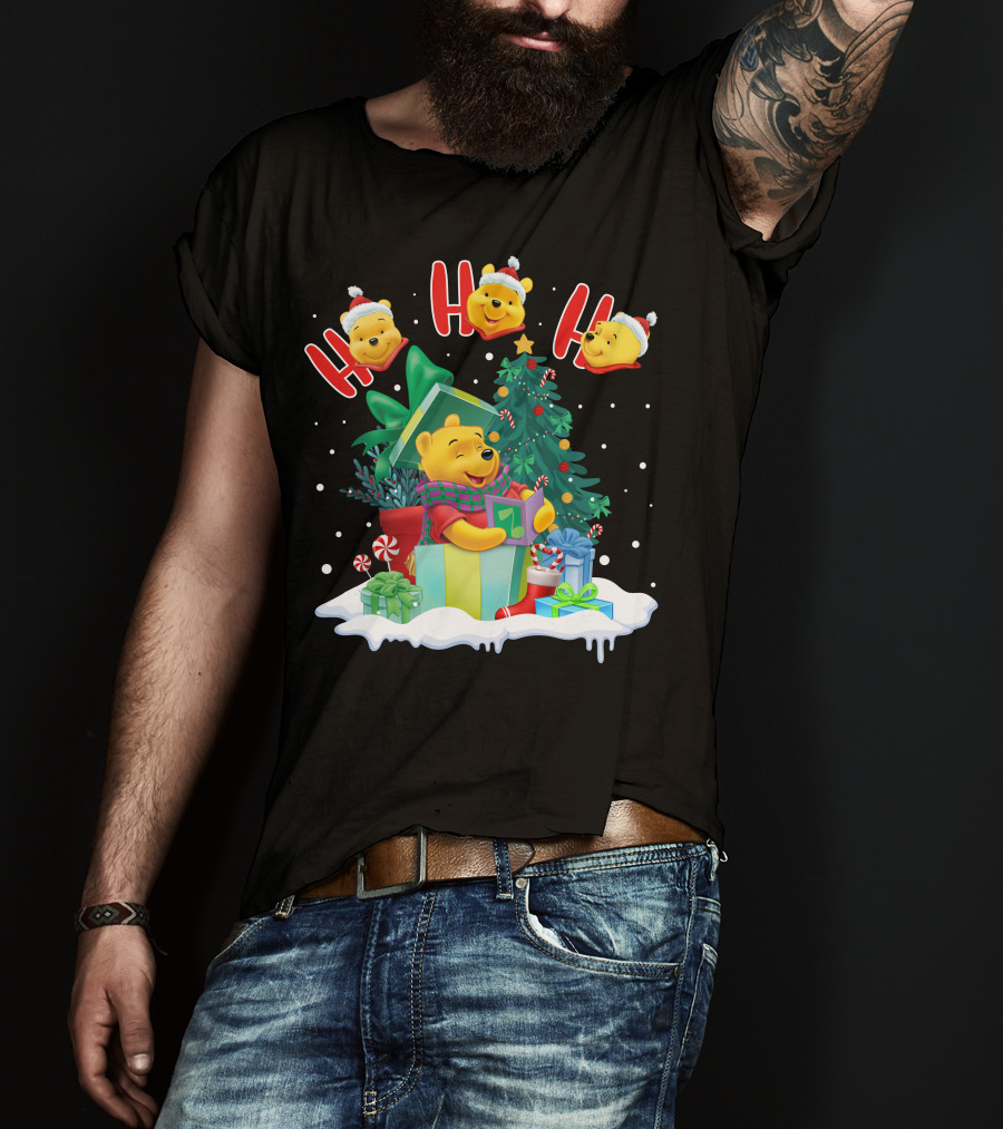 Ho Ho Ho Winnie The Pooh Christmas Presents And Tree T-Shirt