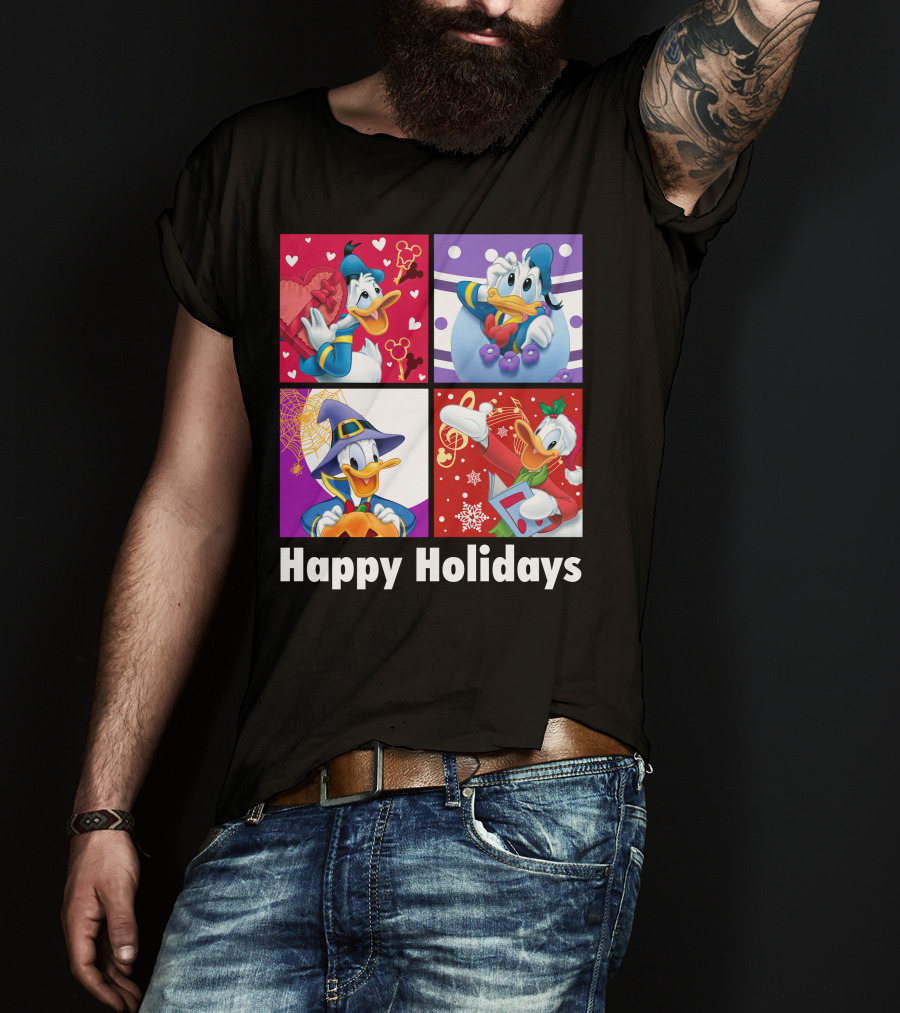 Happy Holidays Donald Duck Seasonal Cheer T-Shirt