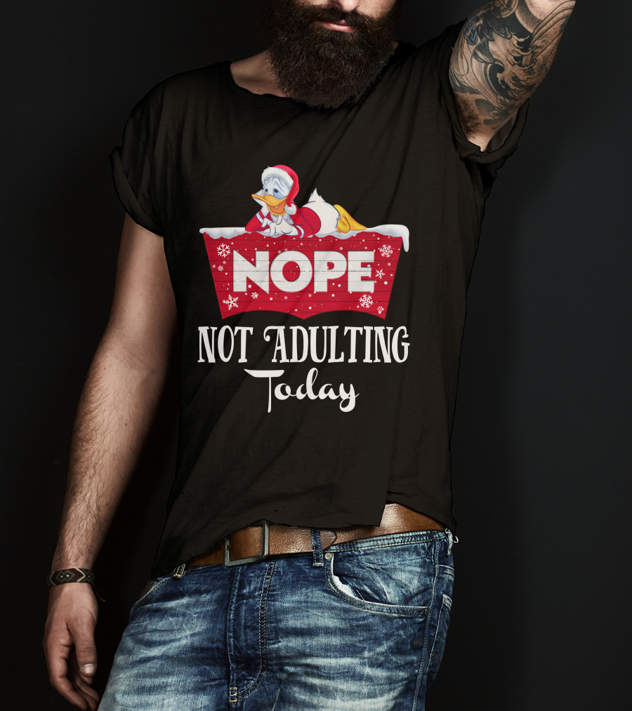 Nope Donald Not Adulting Today Santa Outfit Holiday T-Shirt