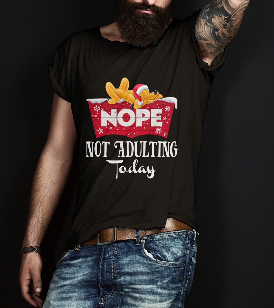 Pluto Nope Not Adulting Today T-Shirt