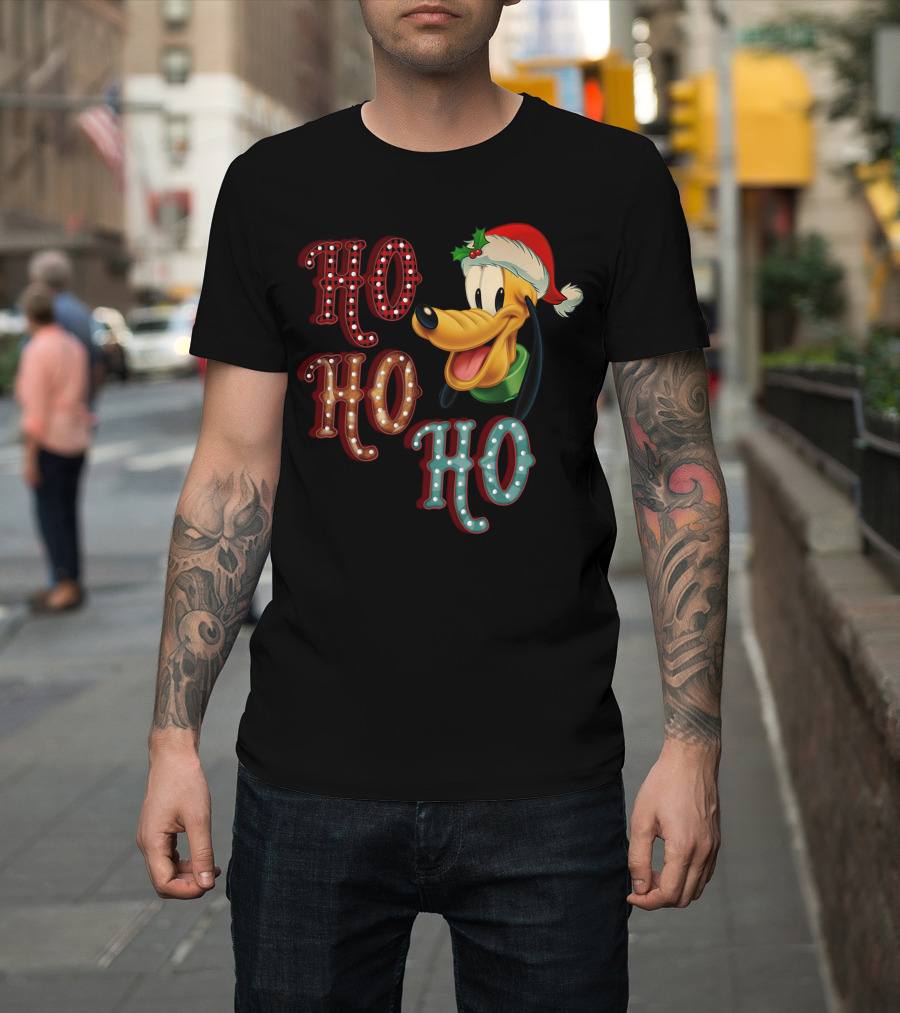 Ho Ho Ho Pluto Christmas Santa Hat T-Shirt