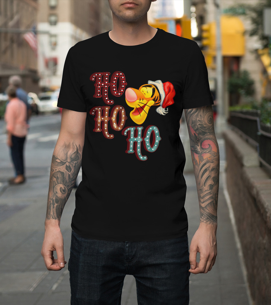Ho Ho Ho Tigger Christmas Santa Hat T-Shirt