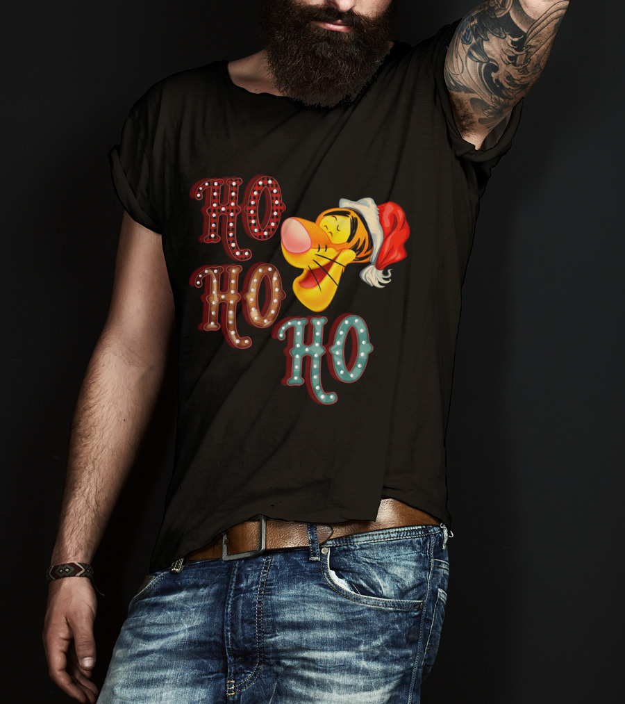 Ho Ho Ho Tigger Christmas Santa Hat T-Shirt