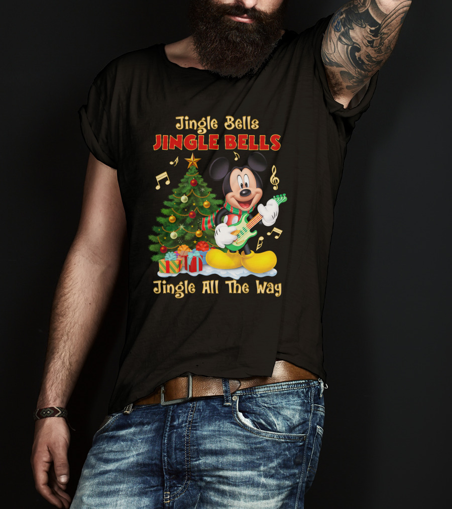 Jingle Bells Jingle Bells Mickey Jingle All The Way Christmas Tree T-Shirt
