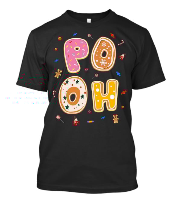 Pooh Christmas Gingerbread Candy Cane Cookies T-Shirt