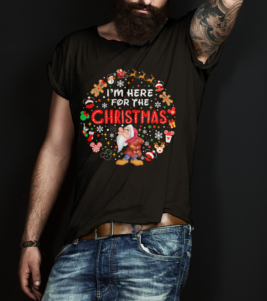I'm Here For The Christmas Grumpy Dwarf Holiday Festivities T-Shirt