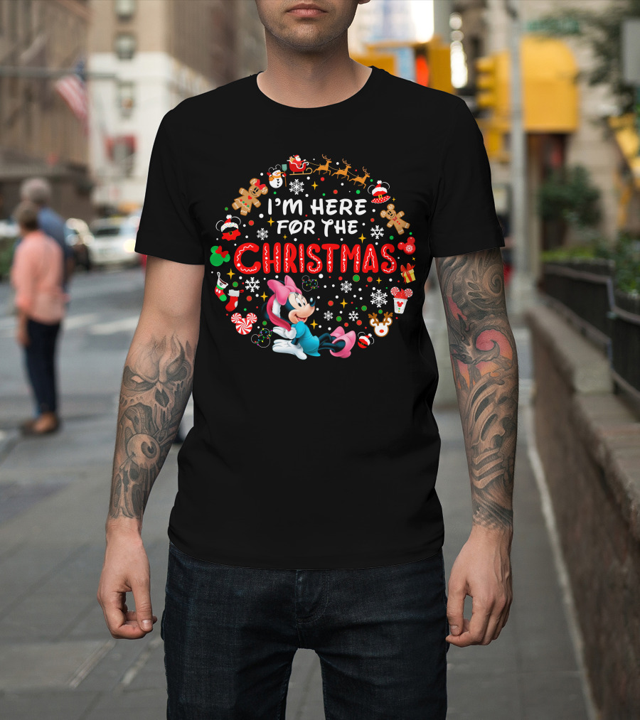 I'm Here For The Christmas Minnie Mouse Holiday Celebration T-Shirt