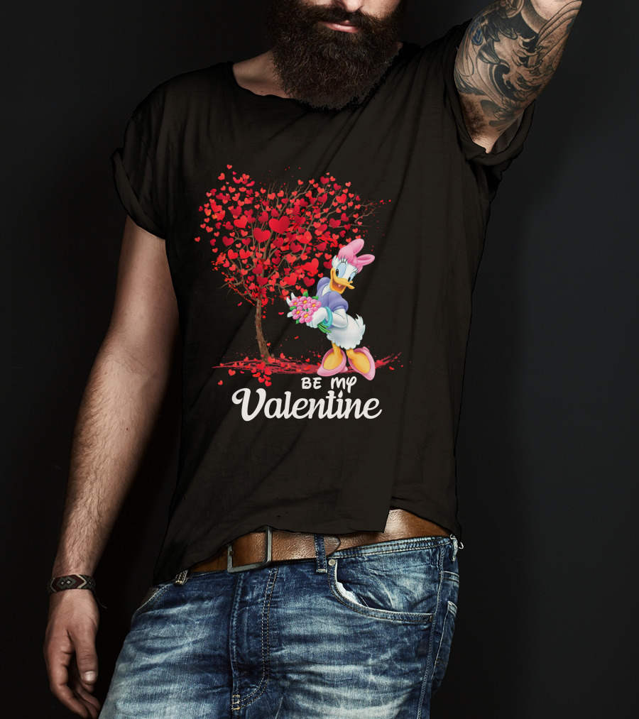 Daisy Duck Be My Valentine Tree Hearts Bouquet T-Shirt