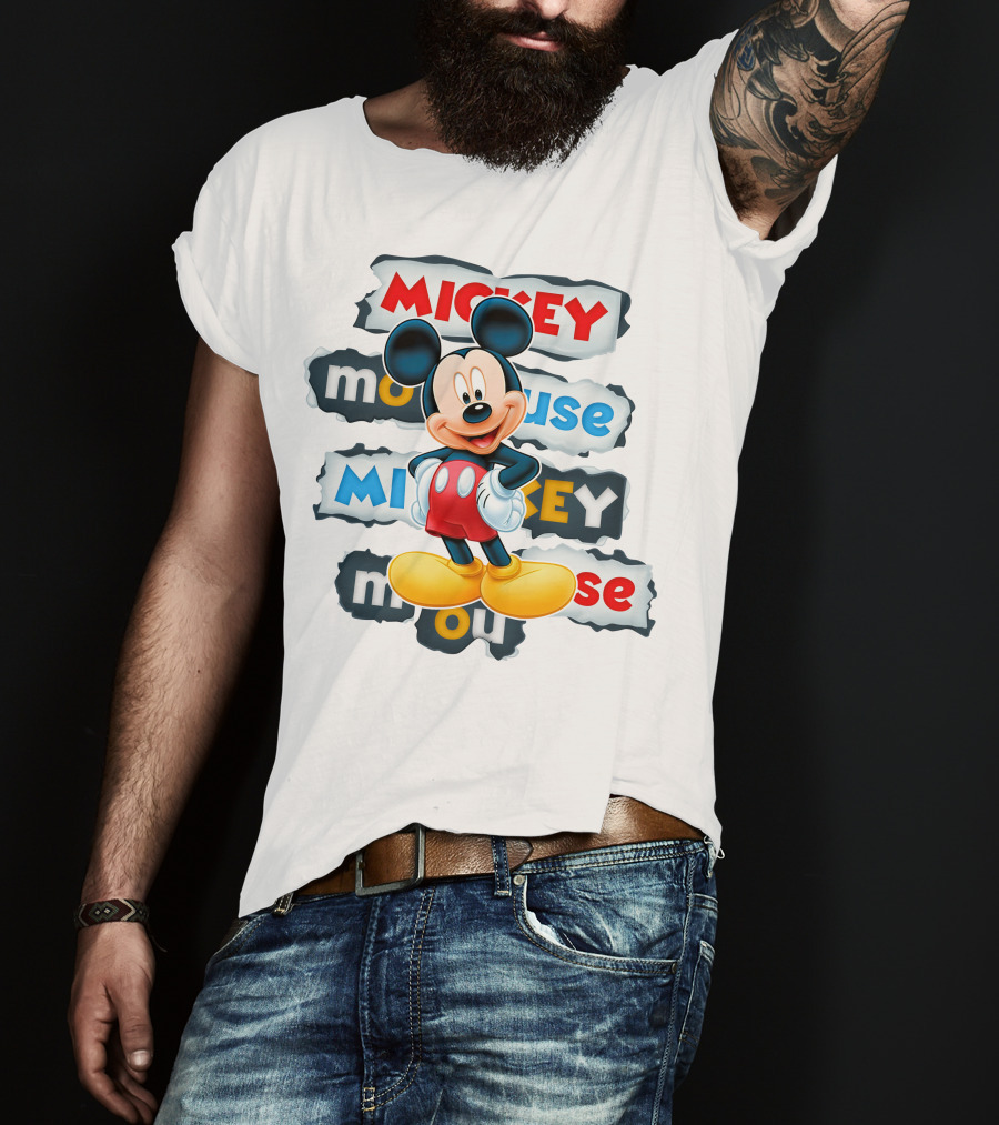 Mickey Mouse Classic Cartoon Character Artwork T-Shirt