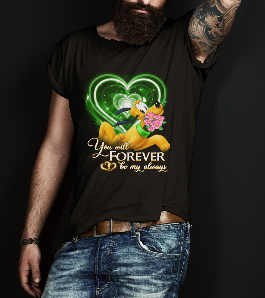 Pluto You Will Forever Be My Always Hearts And Flowers T-Shirt