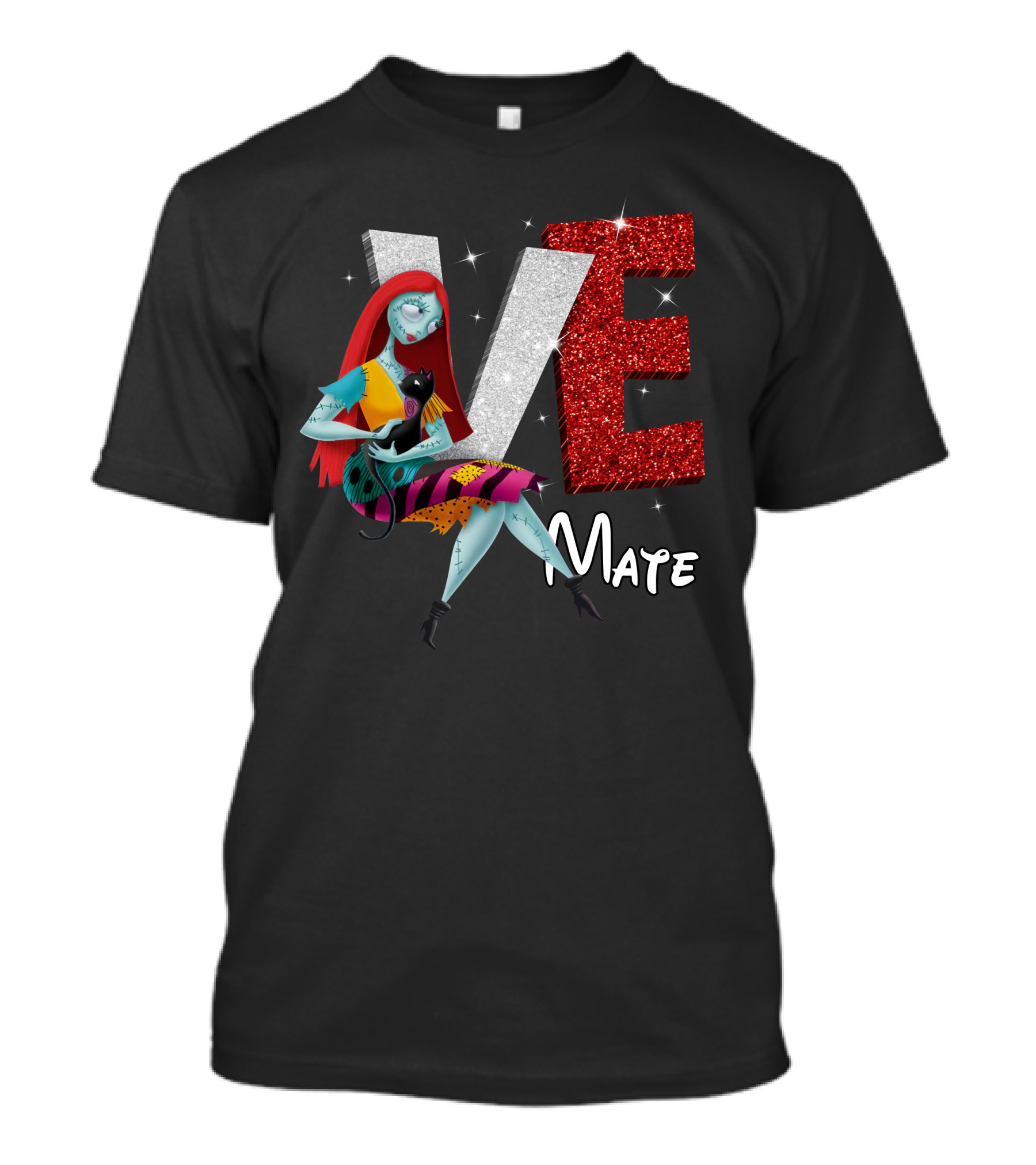 Sally Love Mate Red Black Cat T-Shirt