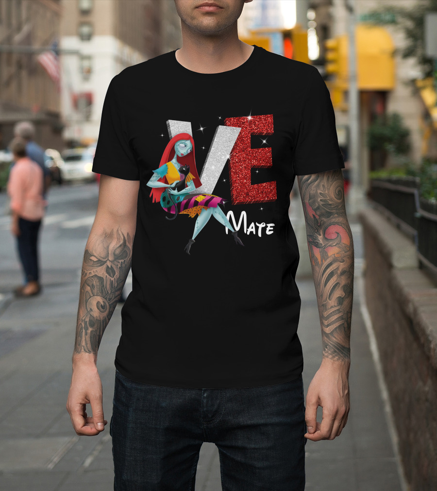 Sally Love Mate Red Black Cat T-Shirt