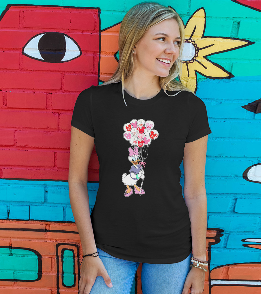 Daisy Duck Balloons Xo Love Minnie Mouse Icons T-Shirt