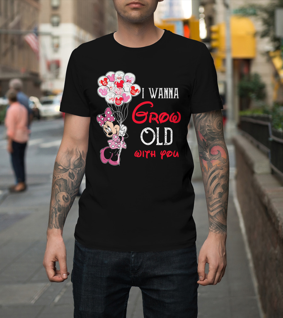Minnie I Wanna Grow Old With You Balloons T-Shirt