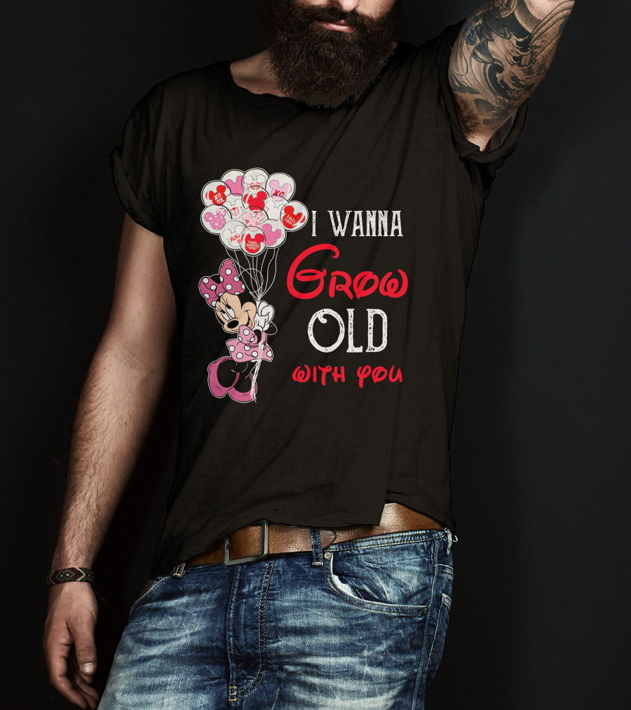 Minnie I Wanna Grow Old With You Balloons T-Shirt