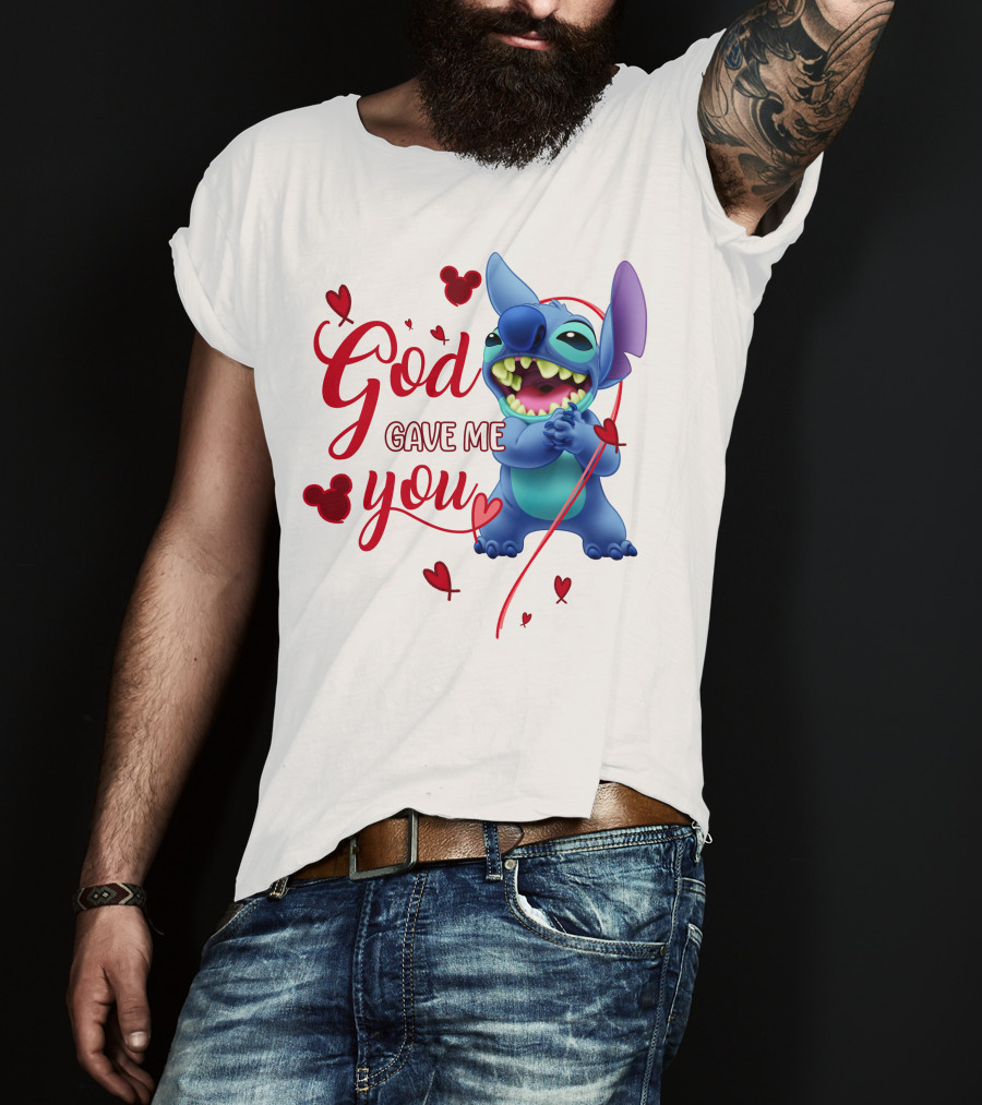 God Gave Me You Stitch Disney Hearts T-Shirt