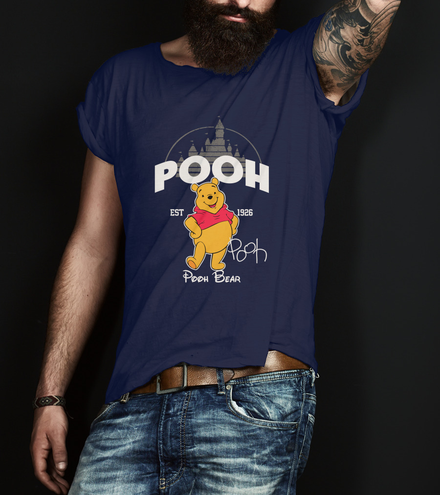 Pooh Bear Est 1926 Castle Backdrop T-Shirt