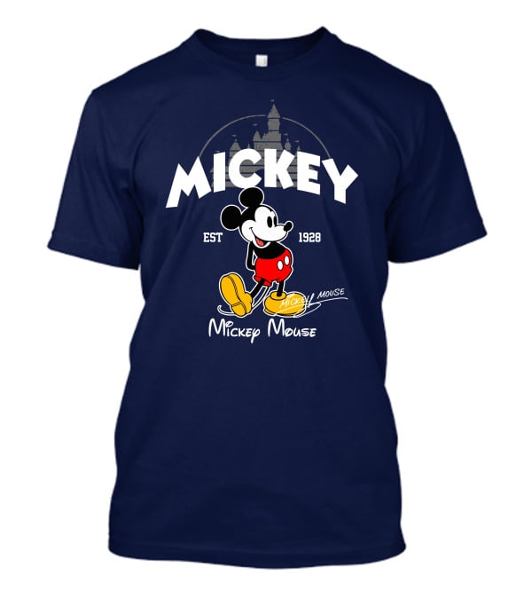 Mickey Mouse Est 1928 Castle Backdrop T-Shirt