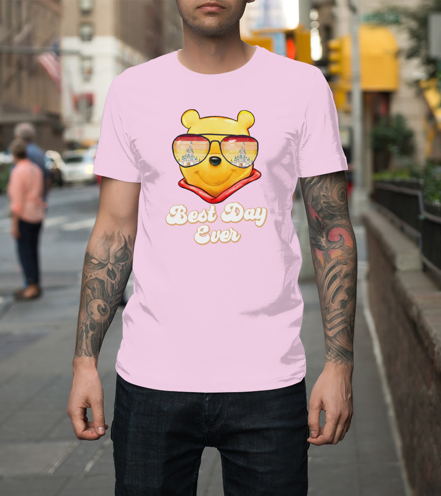 Best Day Ever Pooh Sunglasses Castle T-Shirt