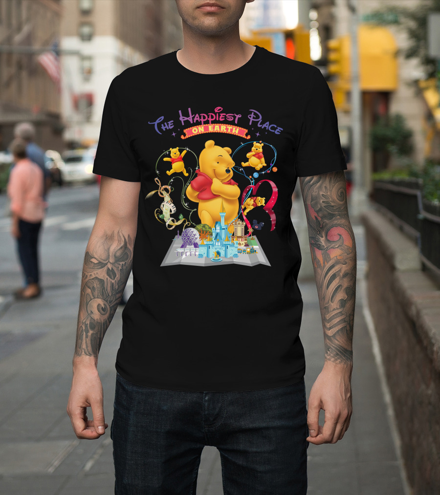 The Happiest Place On Earth Winnie The Pooh Disney Theme Park Adventure T-Shirt