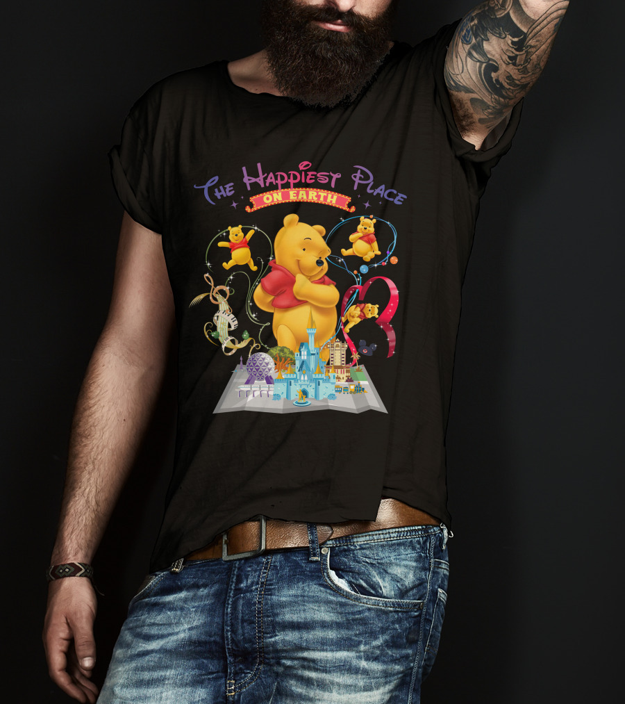 The Happiest Place On Earth Winnie The Pooh Disney Theme Park Adventure T-Shirt