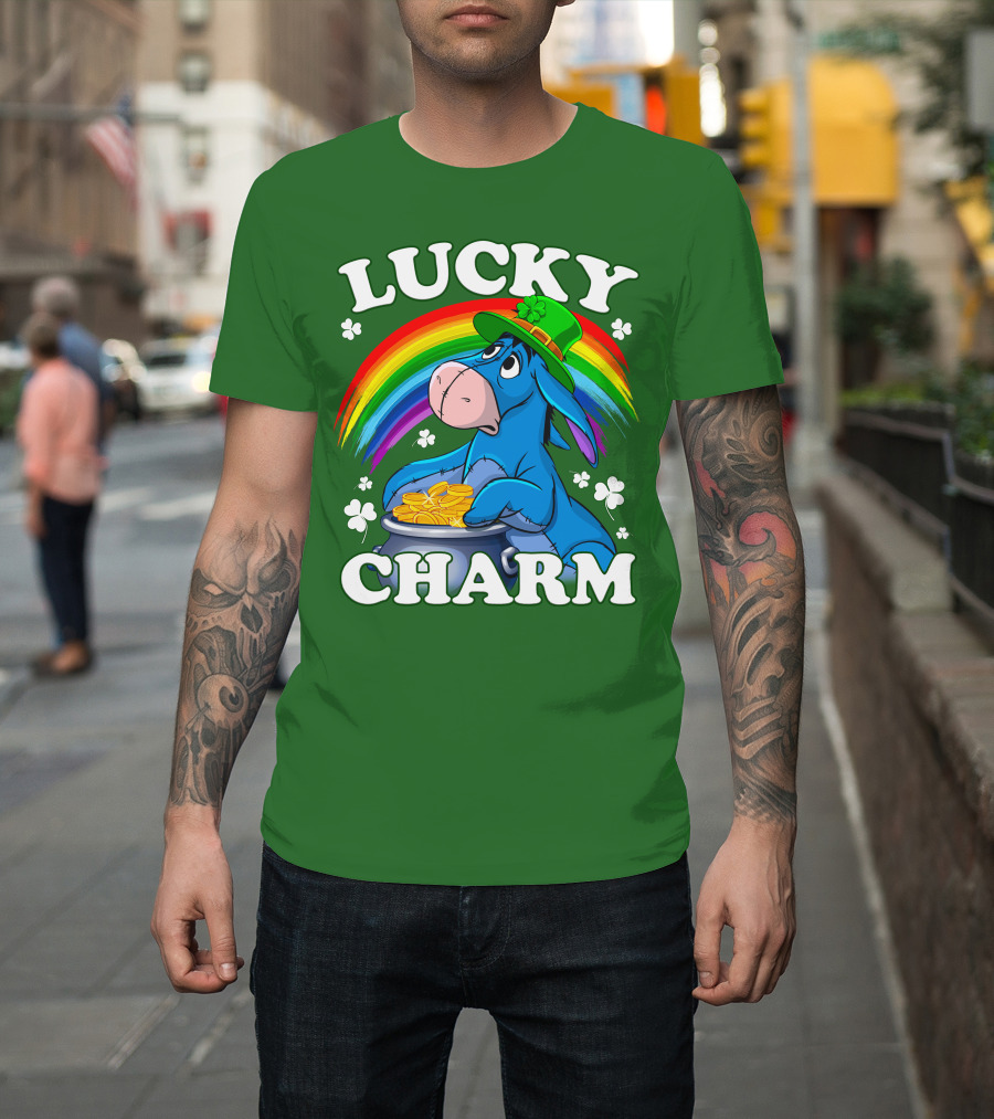 Lucky Charm Eeyore Rainbow St. Patrick's Day T-Shirt