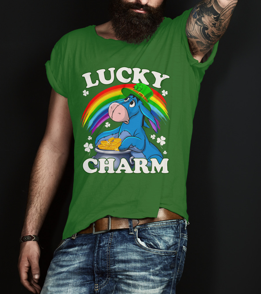 Lucky Charm Eeyore Rainbow St. Patrick's Day T-Shirt