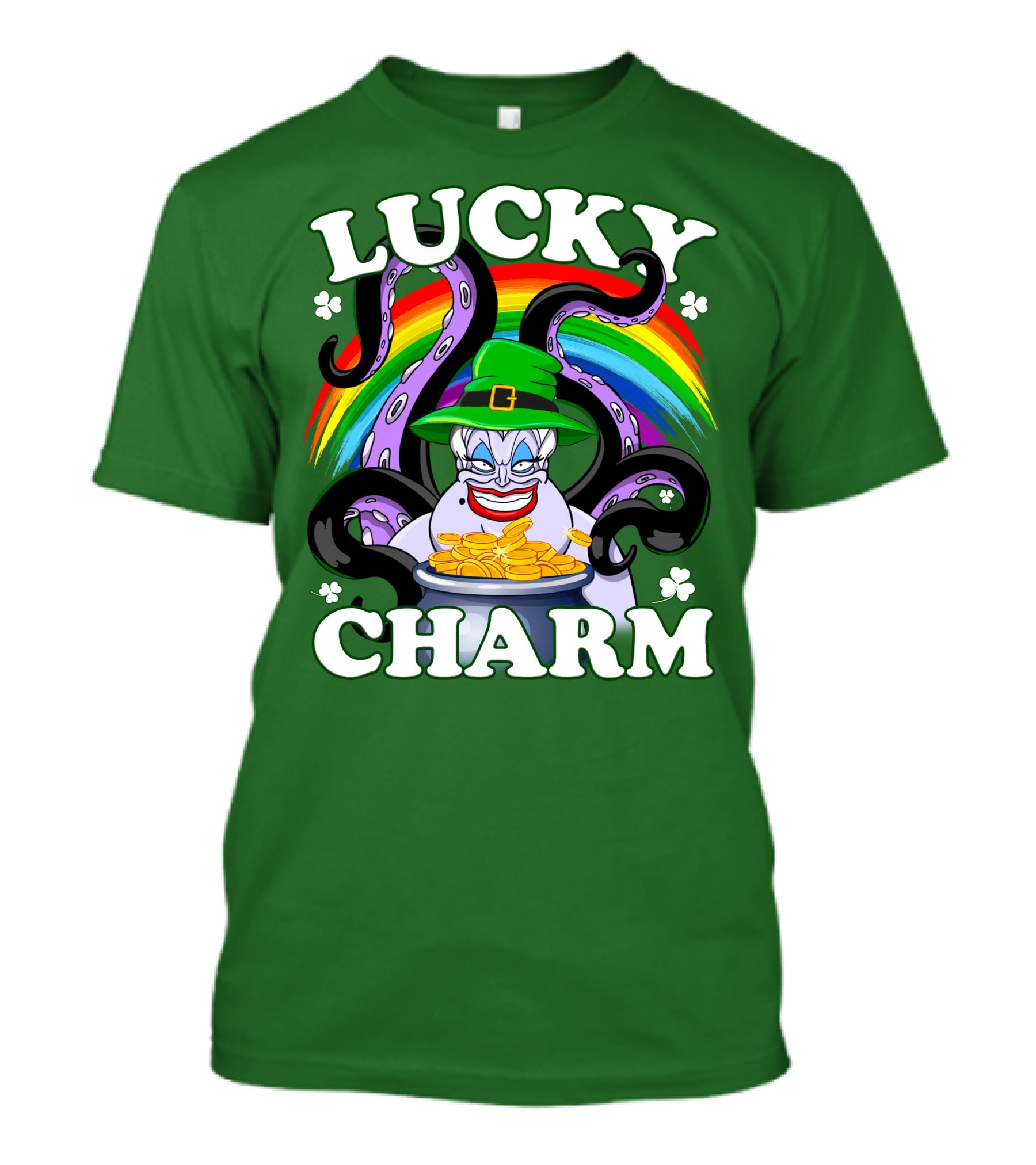 Lucky Charm Ursula Rainbow Coins Shamrocks T-Shirt