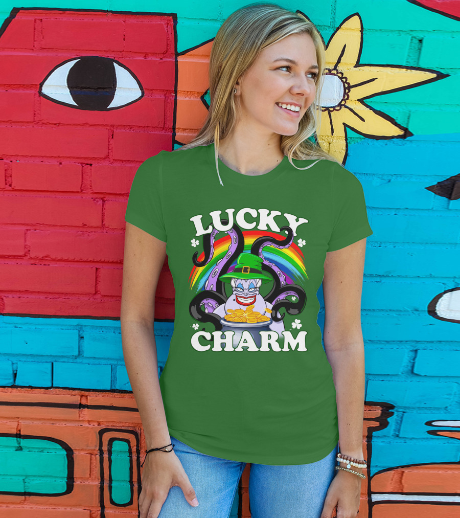 Lucky Charm Ursula Rainbow Coins Shamrocks T-Shirt