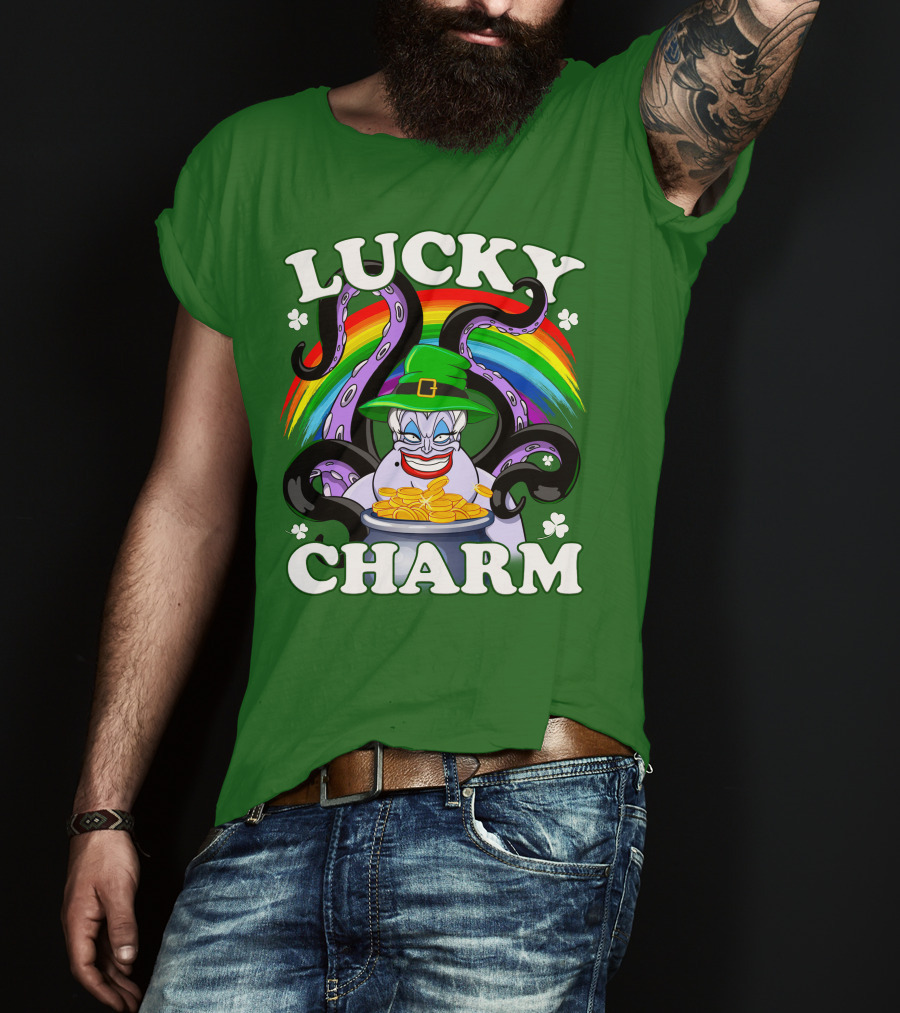 Lucky Charm Ursula Rainbow Coins Shamrocks T-Shirt