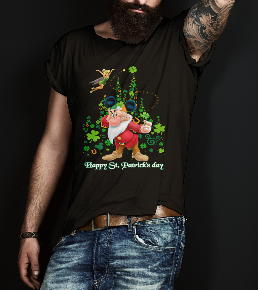 Happy St. Patrick's Day Grumpy Shamrock Castle T-Shirt