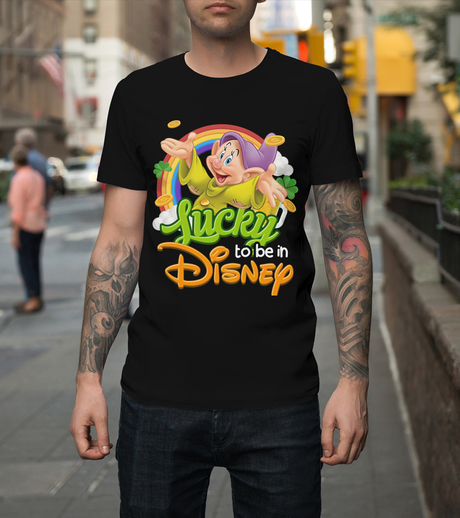 Lucky To Be In Disney Dopey Rainbow T-Shirt