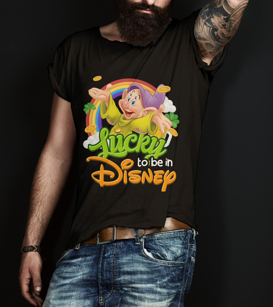 Lucky To Be In Disney Dopey Rainbow T-Shirt
