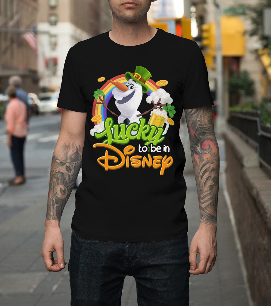 Lucky To Be In Disney Olaf St. Patrick's Day Rainbow Celebration T-Shirt