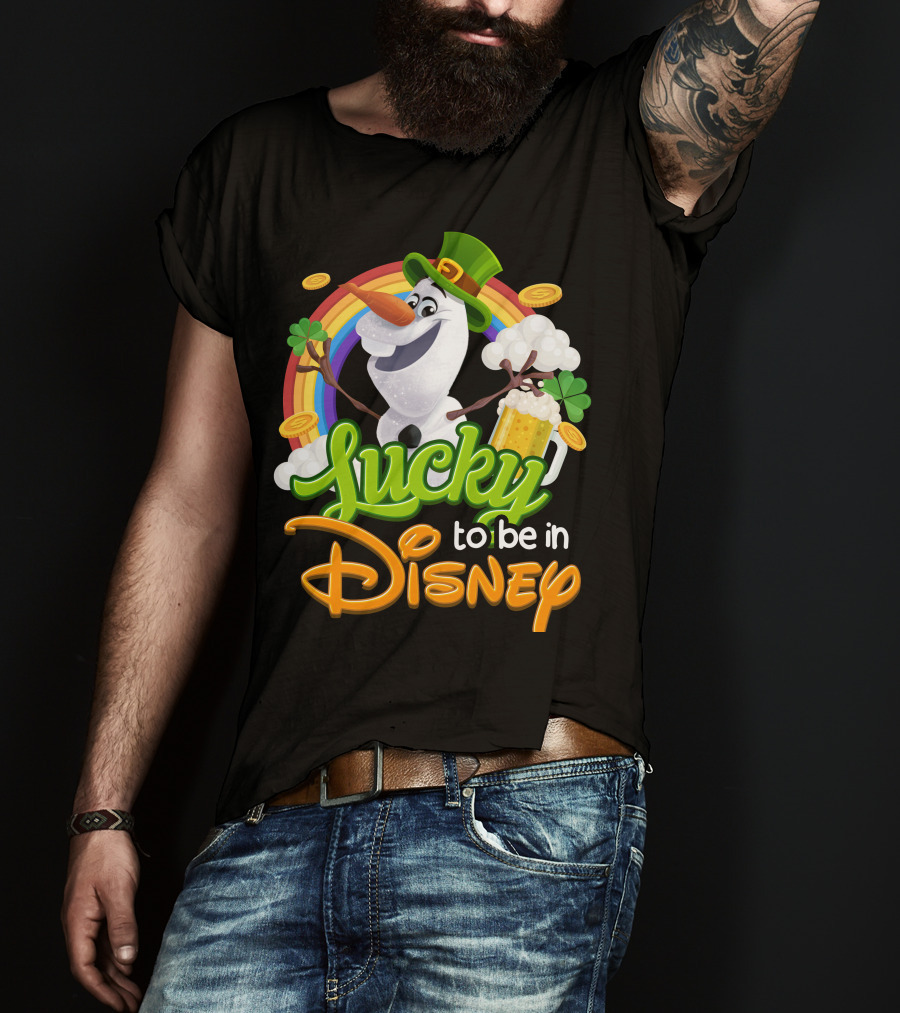 Lucky To Be In Disney Olaf St. Patrick's Day Rainbow Celebration T-Shirt