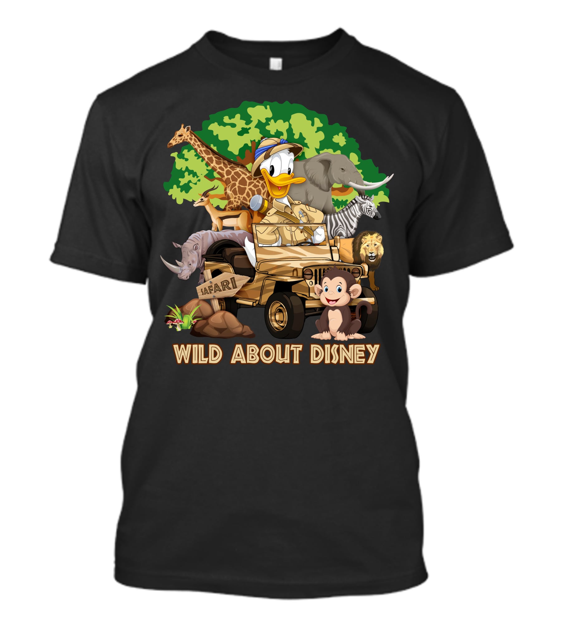 Wild About Disney Safari Adventure Featuring Donald Duck And Jungle Animals T-Shirt